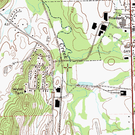 Topographic Map of Calhoun Division, GA