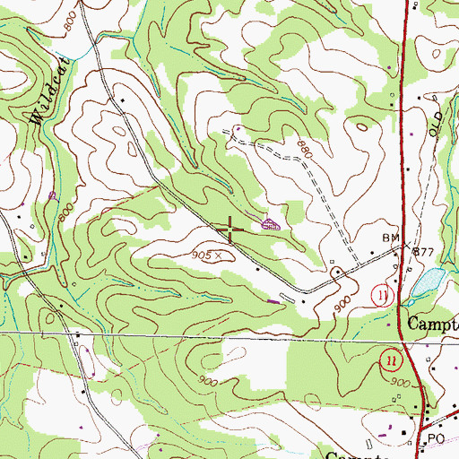 Topographic Map of Campton Division, GA