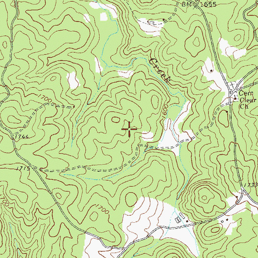 Topographic Map of South Gilmer Division, GA