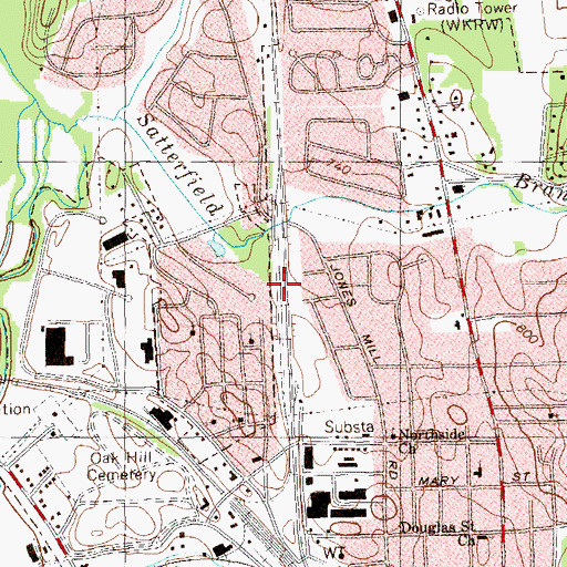Topographic Map of Cartersville Division, GA