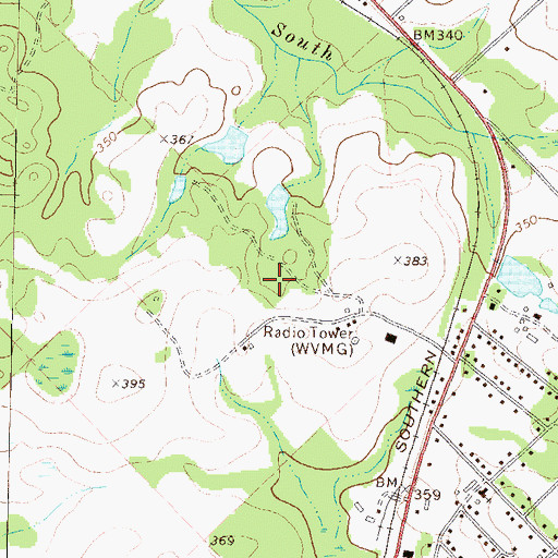 Topographic Map of Cochran Division, GA