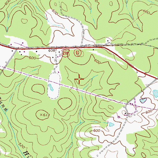 Topographic Map of Crawfordville Division, GA