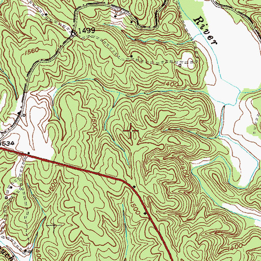 Topographic Map of Dahlonega Division, GA
