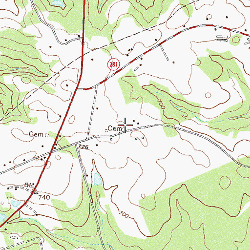 Topographic Map of Danielsville Division, GA