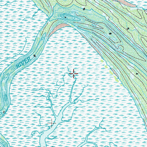 Topographic Map of Darien Division, GA