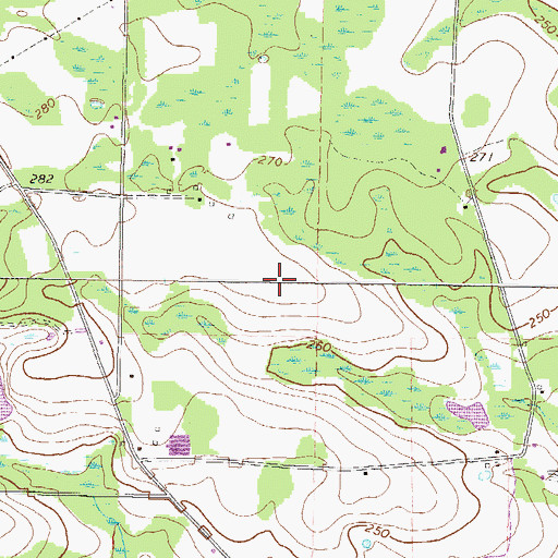 Topographic Map of Denton Division, GA