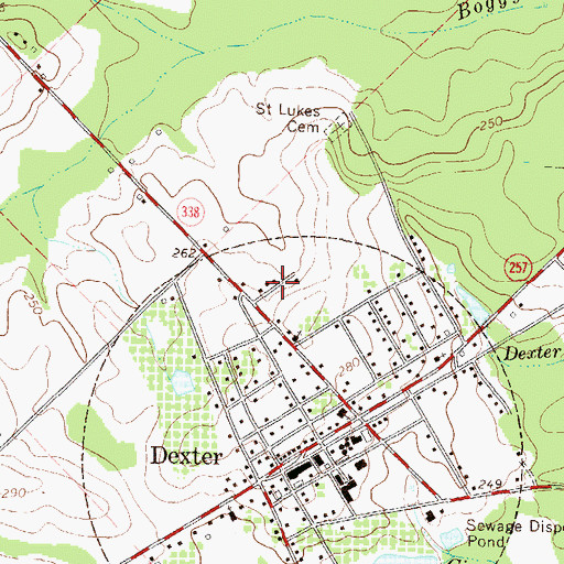 Topographic Map of Dexter Division, GA