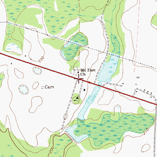 Topographic Map of East Calhoun Division (historical), GA