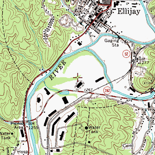Topographic Map of Ellijay Division, GA
