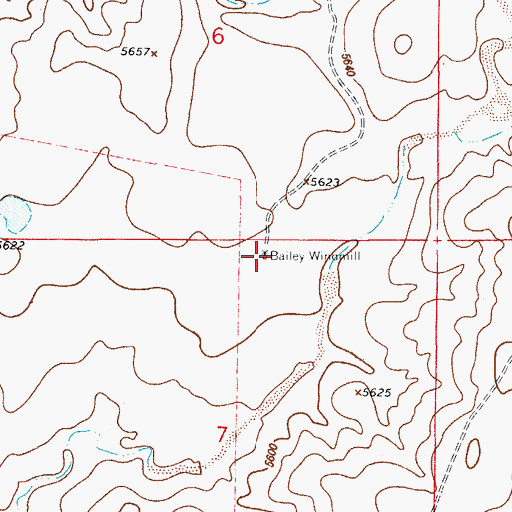 Topographic Map of Bailey Windmill, CO