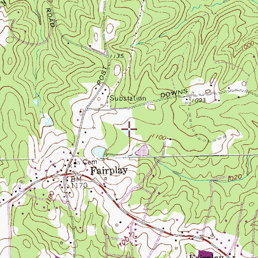 Topographic Map of Fairplay Division, GA