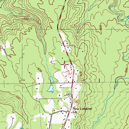Topographic Map of Lookout Mountain Division, GA