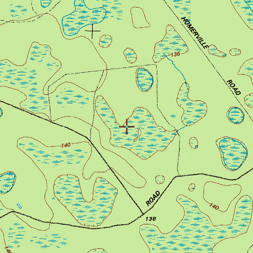 Topographic Map of Fargo Division, GA