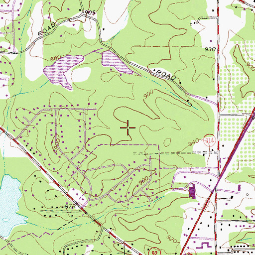 Topographic Map of Fayetteville Division, GA