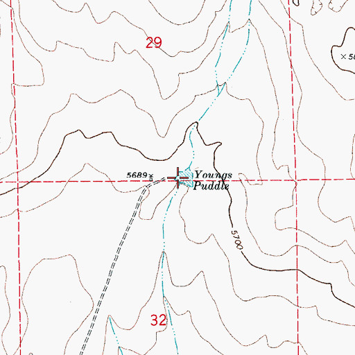 Topographic Map of Youngs Puddle, CO