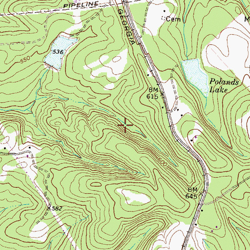 Topographic Map of Gray-Macon East Division, GA
