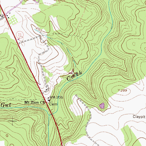 Topographic Map of Greens Cut Division, GA