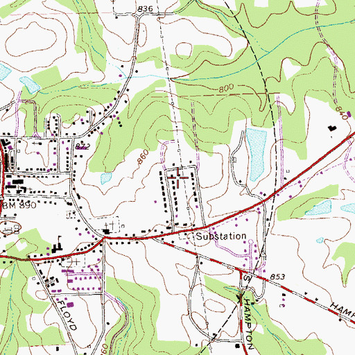 Topographic Map of Hampton Division, GA