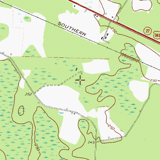 Topographic Map of Hazlehurst Division, GA
