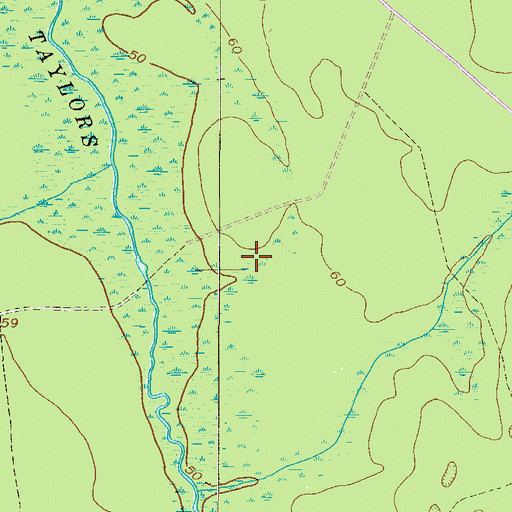 Topographic Map of Hinesville Division, GA