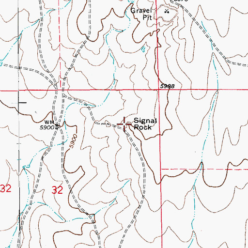 Topographic Map of Signal Rock, CO