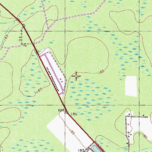 Topographic Map of Homerville Division, GA