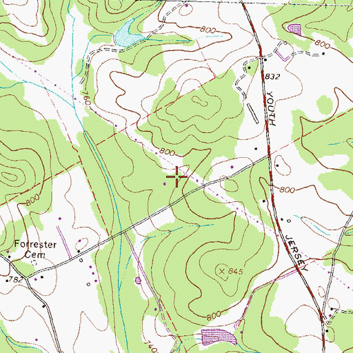 Topographic Map of Jersey Division, GA