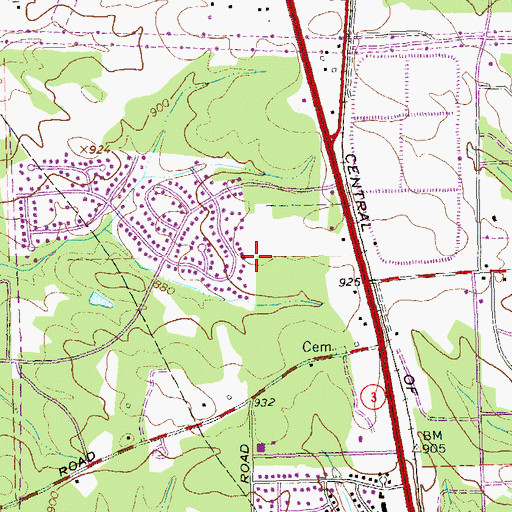 Topographic Map of Jonesboro Division, GA