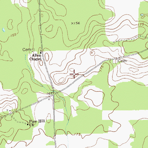 Topographic Map of Northwest Grady Division, GA