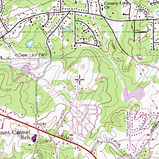 Topographic Map of Douglasville-Lithia Springs Division, GA