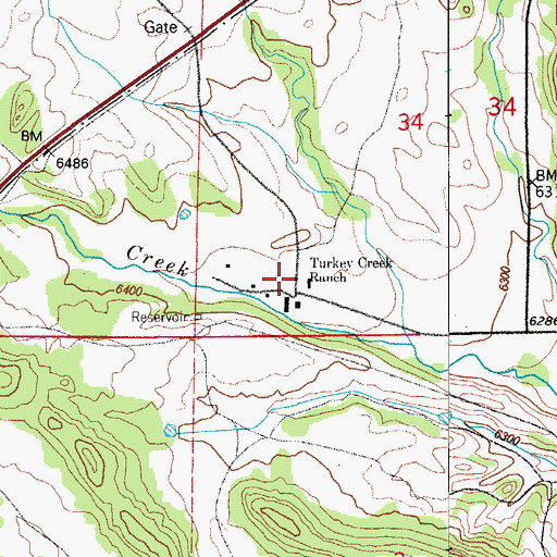 Topographic Map of Turkey Creek Ranch, CO