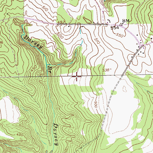 Topographic Map of Lumpkin Division, GA