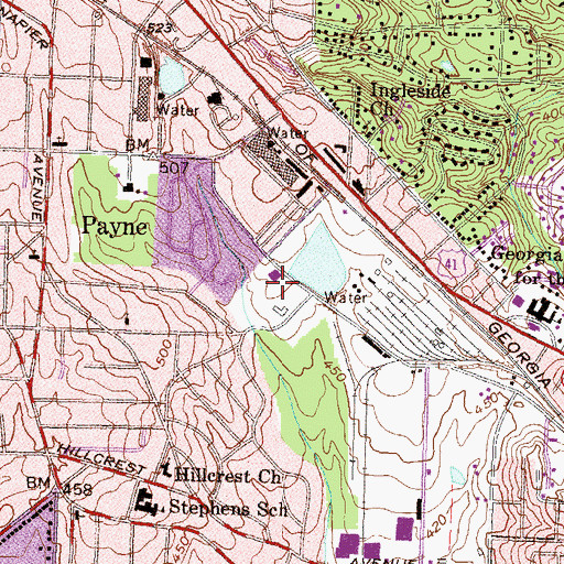Topographic Map of Macon Division, GA