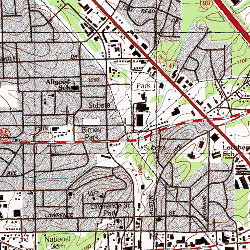 Topographic Map of Marietta Division, GA
