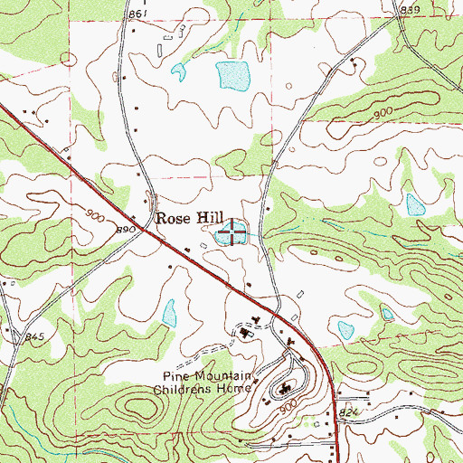 Topographic Map of Meansville Division, GA