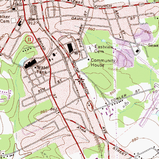 Topographic Map of Monroe Division, GA