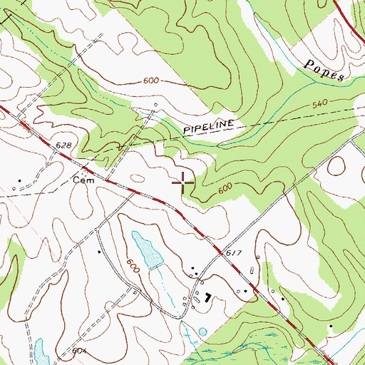 Topographic Map of Monticello Division, GA