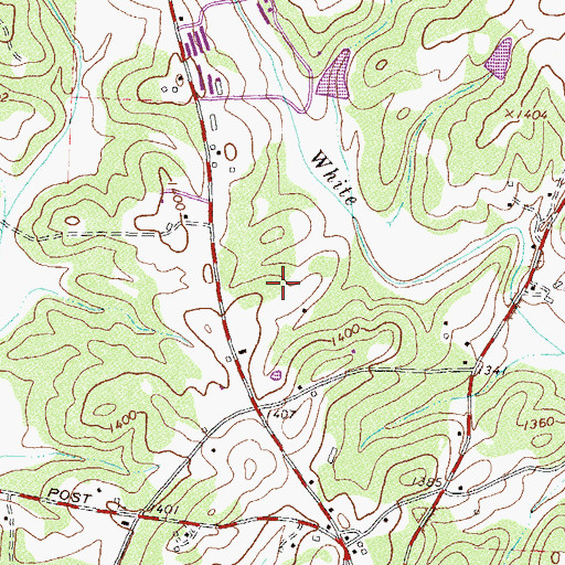 Topographic Map of Mossy Creek Division, GA