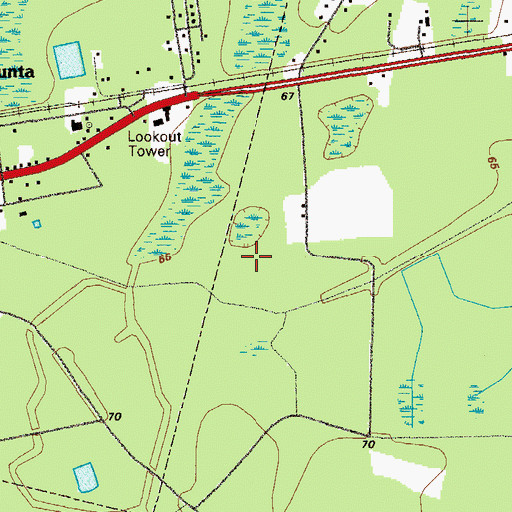 Topographic Map of Nahunta Division, GA
