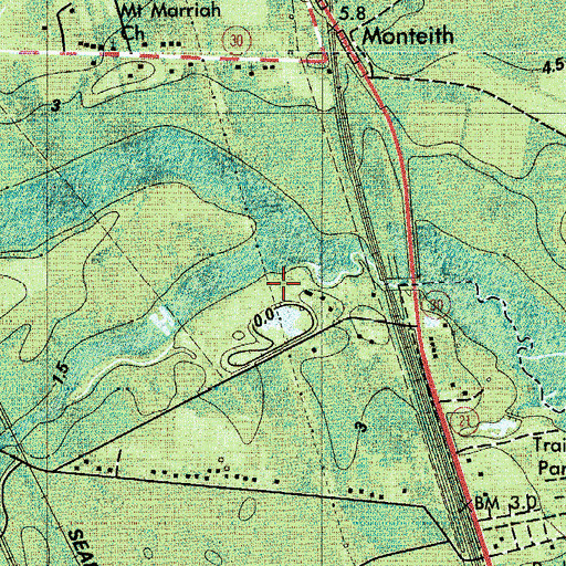 Topographic Map of Port Wentworth Division, GA