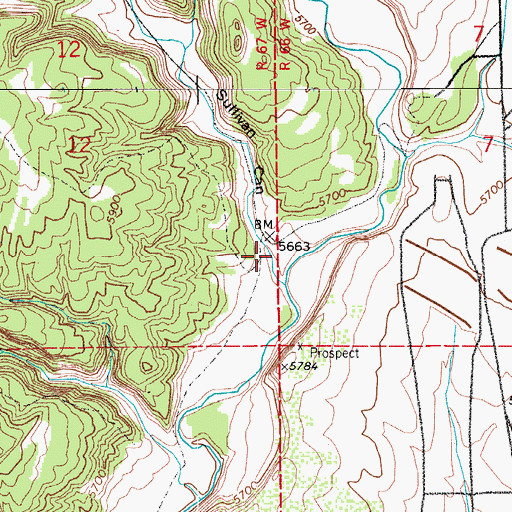Topographic Map of Sullivan Canyon, CO