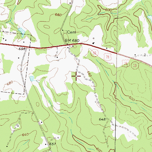 Topographic Map of Rayle Division, GA