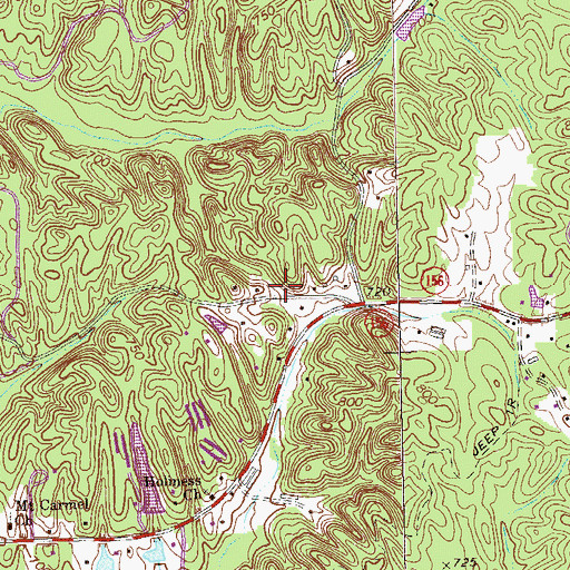 Topographic Map of Redbud Division, GA