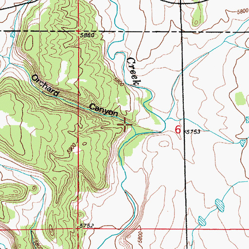 Topographic Map of Orchard Canyon, CO