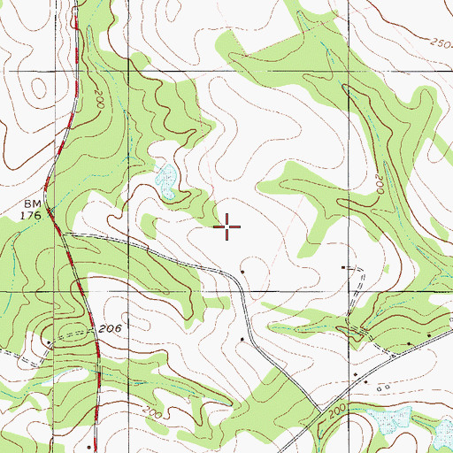 Topographic Map of Rocky Ford Division, GA