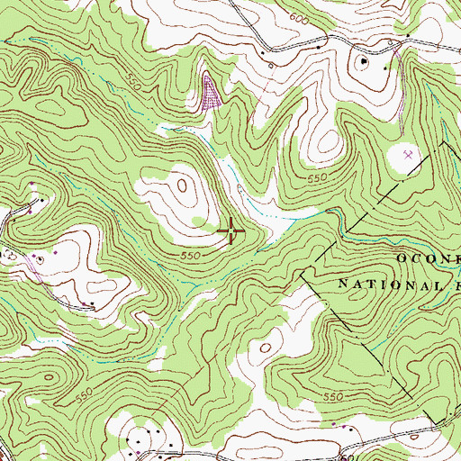 Topographic Map of Round Oak Division, GA
