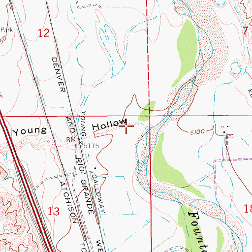 Topographic Map of Young Hollow, CO