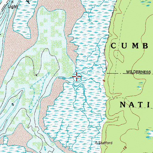 Topographic Map of Saint Marys Division, GA