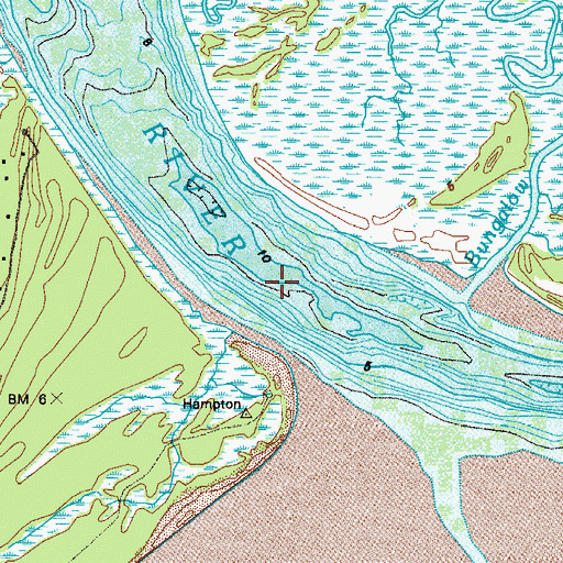 Topographic Map of Saint Simons Division, GA