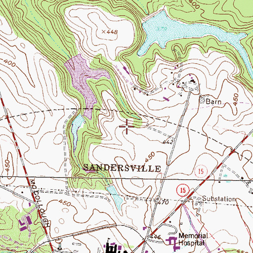 Topographic Map of Sandersville Division, GA